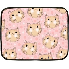 Cat Pattern Pink Cartoon Fleece Blanket (mini) by Pakjumat