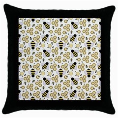 Bee Honeycomb Honeybee Insect Throw Pillow Case (black) by Pakjumat