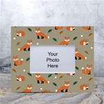 Fox Pattern Texture White Tabletop Photo Frame 4 x6  Front