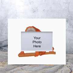 Orangutan T-shirtwhite Look Calm Orangutan 07 T-shirt (1) White Tabletop Photo Frame 4 x6  by EnriqueJohnson
