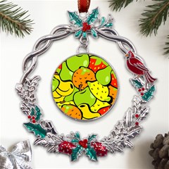 Fruit Food Wallpaper Metal X mas Wreath Holly Leaf Ornament by Dutashop