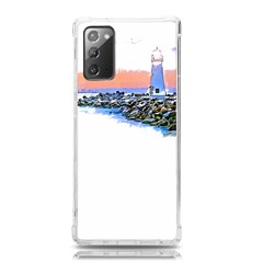 Breakwater Santa Cruz T- Shirt Lighthouse Breakwater Santa Cruz U S A Voyage Art Digital Painting Wa Samsung Galaxy Note 20 Tpu Uv Case by JamesGoode