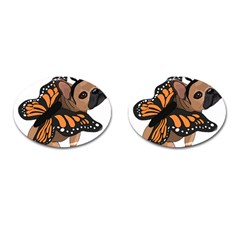 French Bulldog T- Shirt Frenchie Butterfly T- Shirt Cufflinks (oval) by ZUXUMI