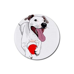 Bulldog T- Shirt Running Bulldog T- Shirt Rubber Coaster (round) by JamesGoode
