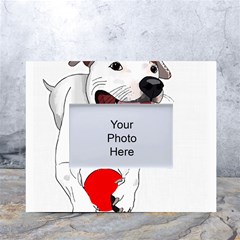 Bulldog T- Shirt Running Bulldog T- Shirt White Tabletop Photo Frame 4 x6  by JamesGoode