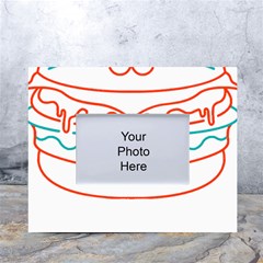Burger T- Shirt Cat Burger T- Shirt White Tabletop Photo Frame 4 x6  by JamesGoode