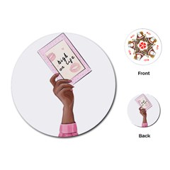 Hand 2 Playing Cards Single Design (round) by SychEva