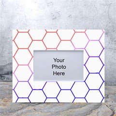 Abstract T- Shirt Honeycomb Pattern T- Shirt White Tabletop Photo Frame 4 x6  by EnriqueJohnson