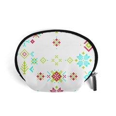 Christmas Cross Stitch Pattern Effect Holidays Symmetry Accessory Pouch (small) by Sarkoni