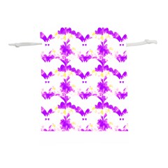 Bats Pattern T- Shirt White Bats And Bows Pink Yellow T- Shirt Lightweight Drawstring Pouch (s) by EnriqueJohnson