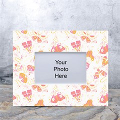 Butterfly T- Shirt Butterflies And Moths Pattern T- Shirt White Tabletop Photo Frame 4 x6  by EnriqueJohnson