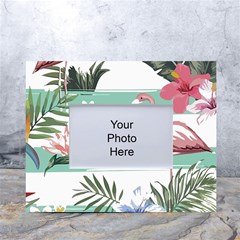 Flamingos T- Shirt Flamingos Tropical Pattern T- Shirt White Tabletop Photo Frame 4 x6  by EnriqueJohnson