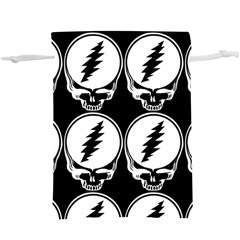 Black And White Deadhead Grateful Dead Steal Your Face Pattern Lightweight Drawstring Pouch (xl) by Sarkoni