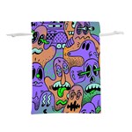 Trippy Aesthetic Halloween Lightweight Drawstring Pouch (M) Front