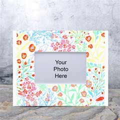 Flower Pattern T- Shirt Vintage Inspired Flower Botanical T- Shirt White Tabletop Photo Frame 4 x6  by EnriqueJohnson
