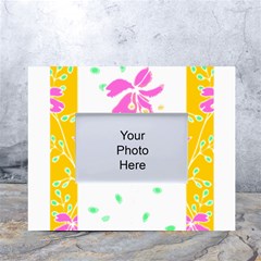Flowers Illustration T- Shirtflowers T- Shirt (2) White Tabletop Photo Frame 4 x6  by EnriqueJohnson