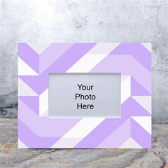 Geometric Abstract Art T- Shirt Purple Mountains Pattern White Tabletop Photo Frame 4 x6  by EnriqueJohnson