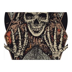 Gray And Multicolored Skeleton Illustration Two Sides Premium Plush Fleece Blanket (mini) by uniart180623