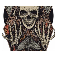 Gray And Multicolored Skeleton Illustration Two Sides Premium Plush Fleece Blanket (small) by uniart180623
