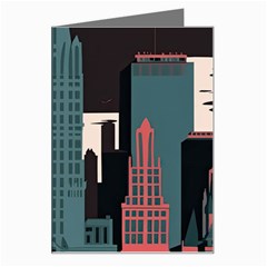 New York City Nyc Skyline Cityscape Greeting Card by uniart180623
