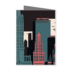 New York City Nyc Skyline Cityscape Mini Greeting Cards (pkg Of 8) by uniart180623