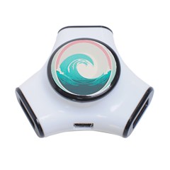 Tidal Wave Ocean Sea Tsunami Wave Minimalist 3-port Usb Hub by uniart180623