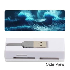 Moonlight High Tide Storm Tsunami Waves Ocean Sea Memory Card Reader (stick) by uniart180623