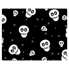 Skull Pattern Two Sides Premium Plush Fleece Blanket (medium) by Ket1n9
