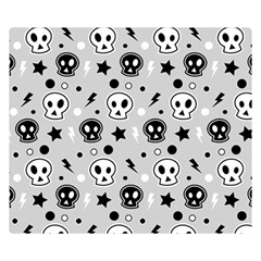 Skull-pattern- Two Sides Premium Plush Fleece Blanket (small) by Ket1n9