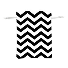 Black And White Chevron Lightweight Drawstring Pouch (s) by Ket1n9