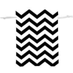 Black And White Chevron Lightweight Drawstring Pouch (xl) by Ket1n9
