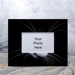 Face Black Cat White Tabletop Photo Frame 4 x6  by Ket1n9