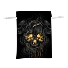 Art Fiction Black Skeletons Skull Smoke Lightweight Drawstring Pouch (s) by Ket1n9