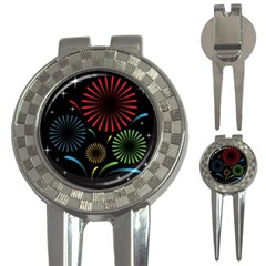 Fireworks With Star Vector 3-in-1 Golf Divots by Ket1n9
