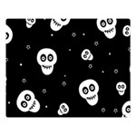 Skull Pattern Two Sides Premium Plush Fleece Blanket (Large) Blanket Back