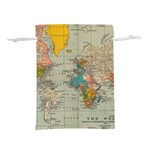 Vintage World Map Lightweight Drawstring Pouch (S) Front