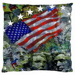 Usa United States Of America Images Independence Day Large Premium Plush Fleece Cushion Case (two Sides) by Ket1n9