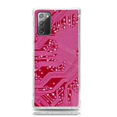 Pink Circuit Pattern Samsung Galaxy Note 20 Tpu Uv Case by Ket1n9