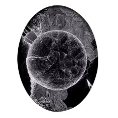 Space-universe-earth-rocket Oval Glass Fridge Magnet (4 Pack) by Ket1n9