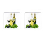 White-wine-red-wine-the-bottle Cufflinks (Square) Front(Pair)