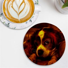 Cute 3d Dog Uv Print Round Tile Coaster by Ket1n9