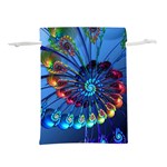 Top Peacock Feathers Lightweight Drawstring Pouch (M) Back