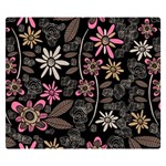 Flower Art Pattern Two Sides Premium Plush Fleece Blanket (Small) 50 x40  Blanket Back