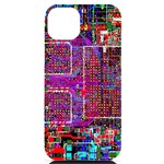 Technology Circuit Board Layout Pattern iPhone 14 Plus Black UV Print Case Front