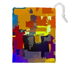 Abstract-vibrant-colour Drawstring Pouch (4xl) by Ket1n9