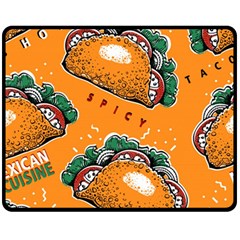 Seamless-pattern-with-taco Fleece Blanket (medium) by Ket1n9
