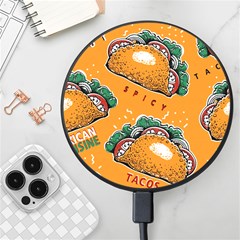 Seamless-pattern-with-taco Wireless Fast Charger(black) by Ket1n9
