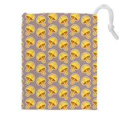 Yellow-mushroom-pattern Drawstring Pouch (5xl) by Ket1n9