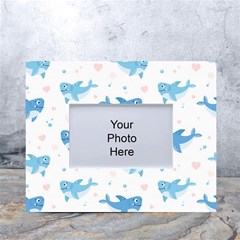 Seamless-pattern-with-cute-sharks-hearts White Tabletop Photo Frame 4 x6  by Ket1n9