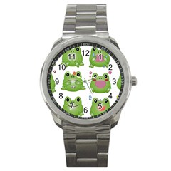 Kawaii-frog-rainy-season-japanese Sport Metal Watch by Grandong